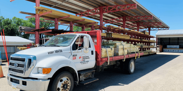 Truck loading lumber